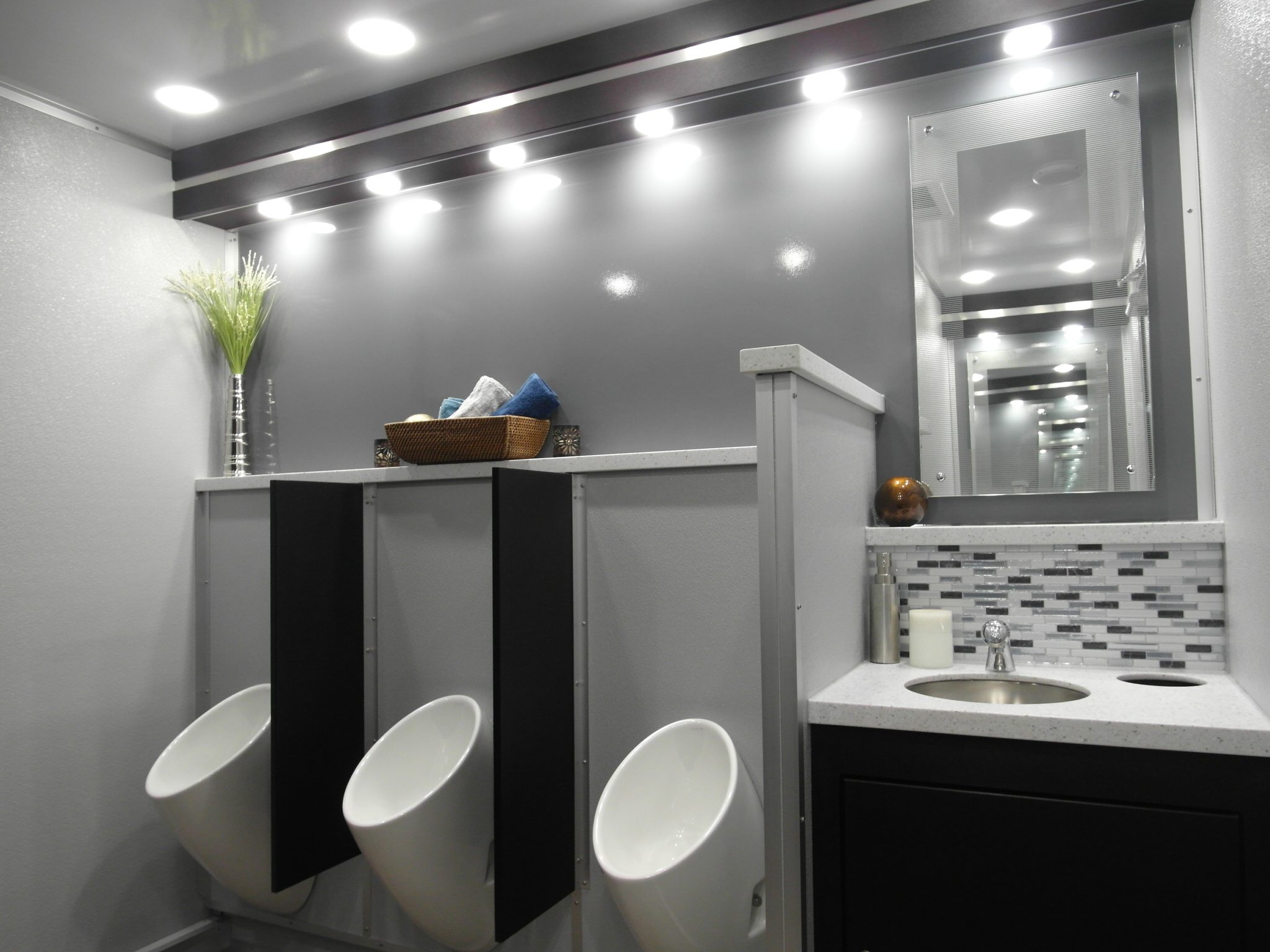 Urban 10 Station restroom trailer interior