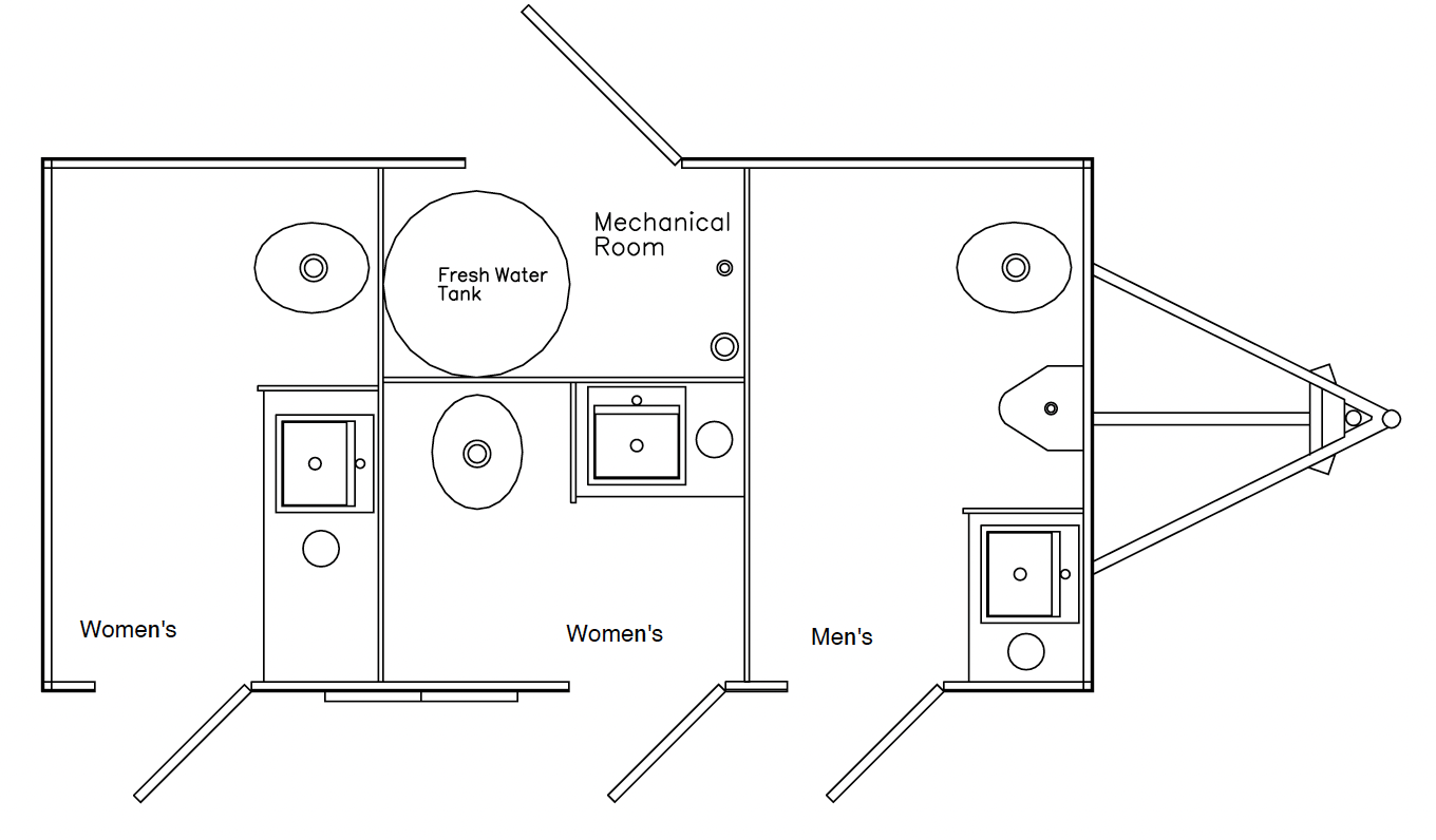 Lux Series 3-stall restroom trailer exterior