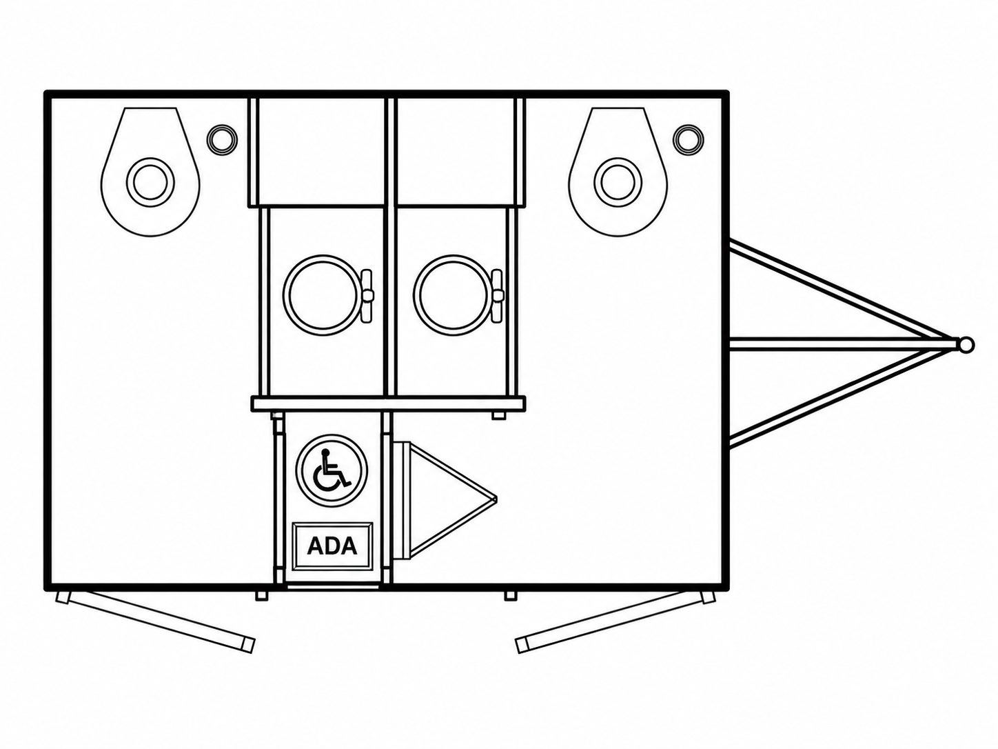 Coastal Series Mini 2 Station restroom trailer exterior